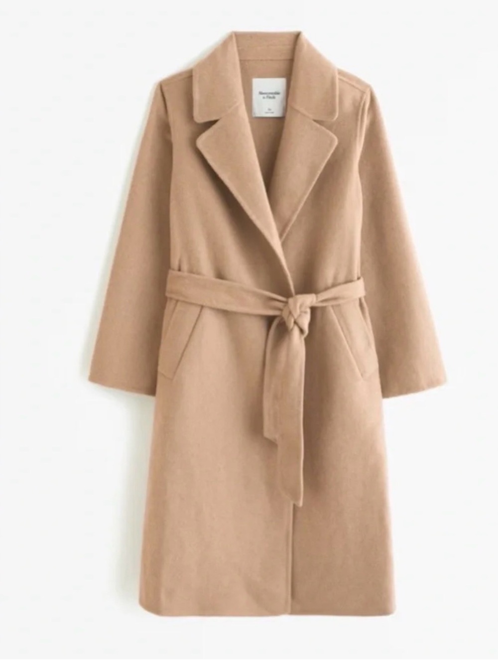 Abercrombie & Fitch Camel Belted Wool Blanket Coat